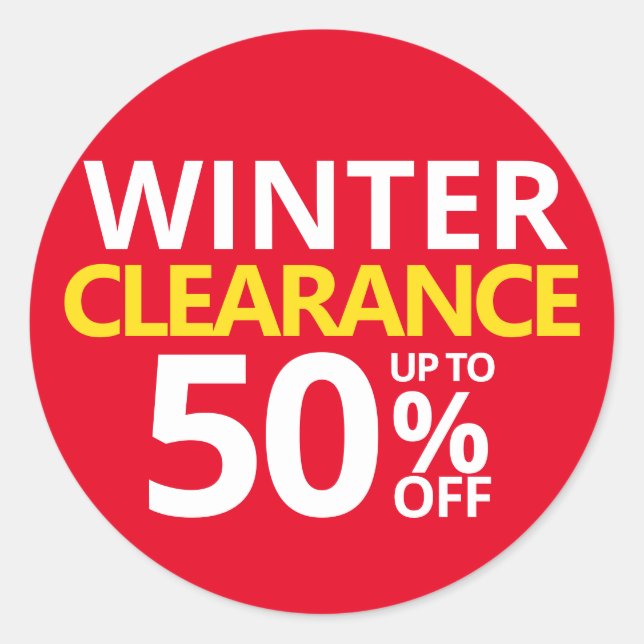 Adesivo Descarte de inverno 50% OFF 50 Small Business (Frente)