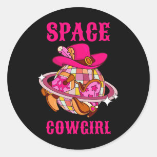 Adesivo Desco Ball Space Cowgirl Western Retro Pink Cowhid