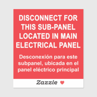 Adesivo Desconectar para Subpainel Localizado no Painel Pr