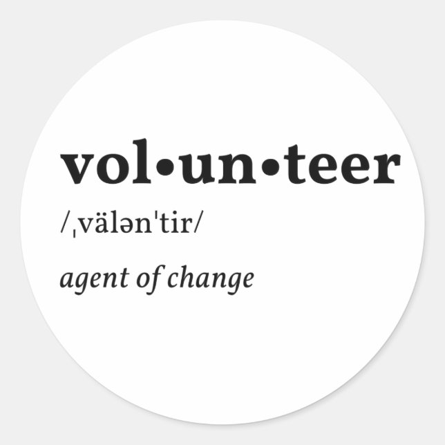 Adesivo Descrição do dicionário do voluntário (Frente)