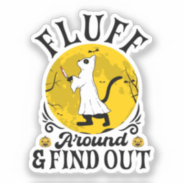 Adesivo Descubra o Assustador do Dia das Bruxas de Gato