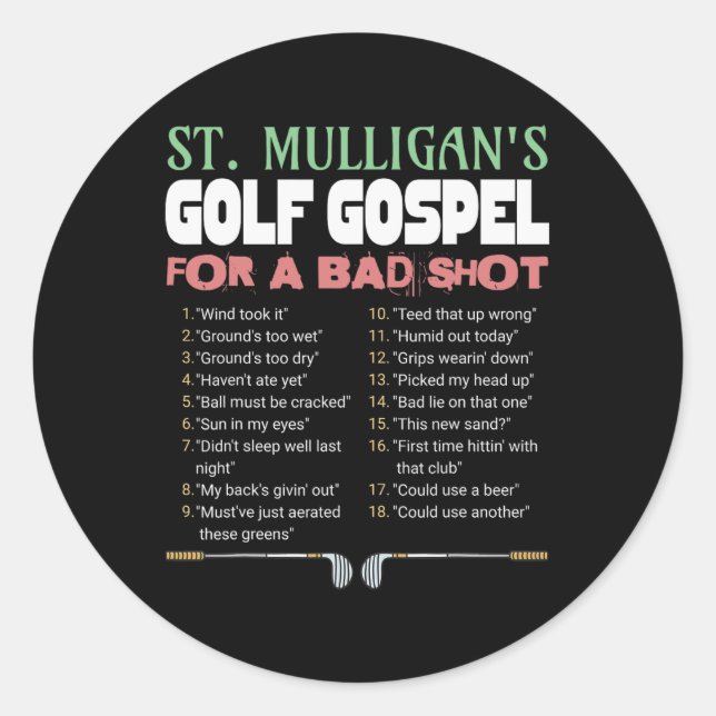 Adesivo Desculpas engraçadas de St. Mulligan para uma taca (Frente)