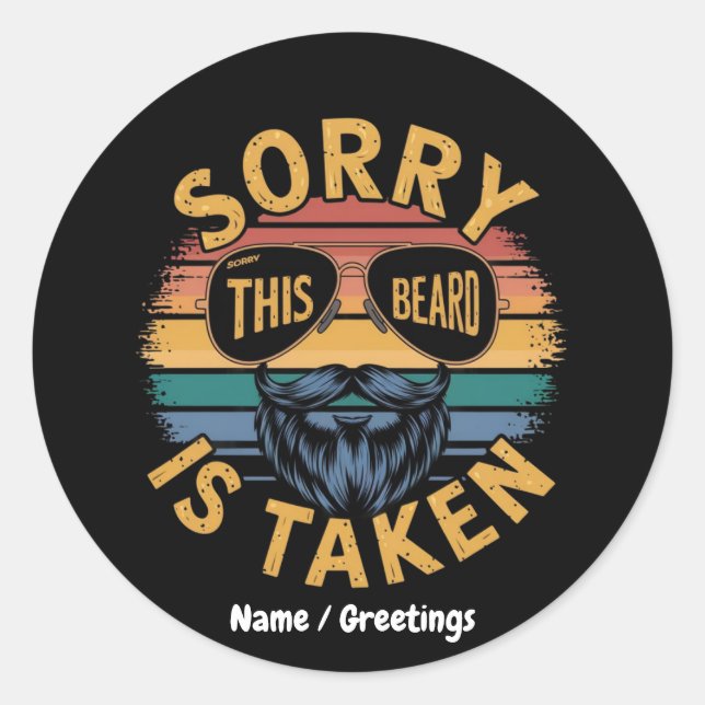 Adesivo Desculpe, essa barba foi tirada como Design de Vin (Frente)