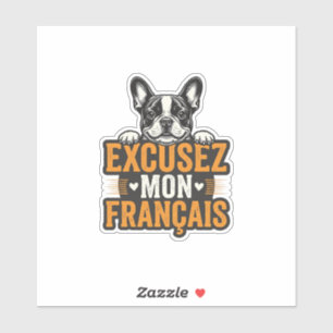 Adesivo Desculpe Meu Francês Bulldog Francês Vintage
