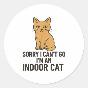 Adesivo Desculpe Não Posso Ir Sou Um Gato Indoor Divertido