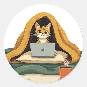 Adesivo Desculpe o Atraso Não Queria Vir Introvertido Gato