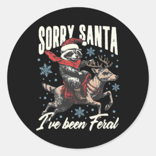 Adesivo Desculpe Papai Noel Eu Fui Um Guaxinim Feral Rena