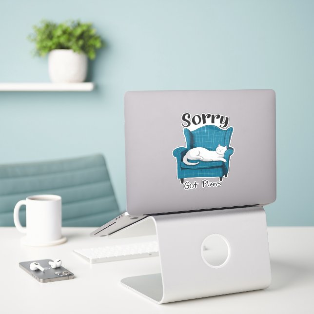 Adesivo Desculpe, tenho planos Presente engraçado para ama (Laptop na mesa)