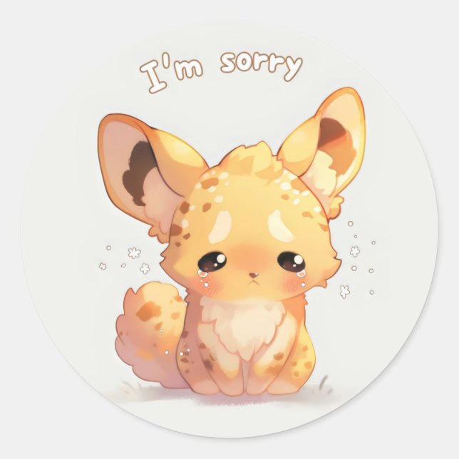 Adesivo Desculpe, Triste Animal Anime (Frente)