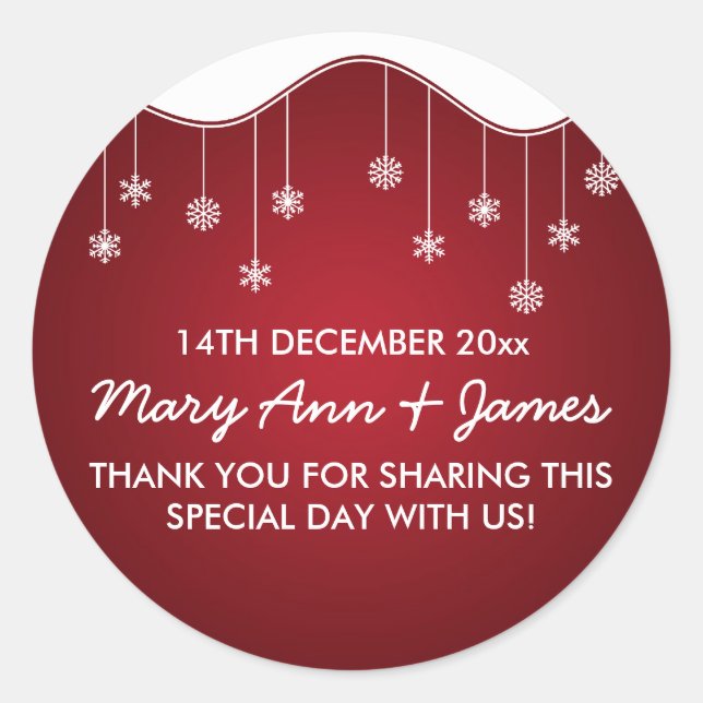 Adesivo Desdecoração Vermelha do Floco de Neve do Favor do (Frente)