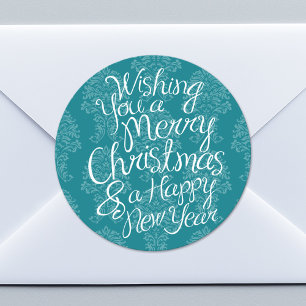 Adesivo Desejando lhe o Feliz Natal e o feliz ano novo