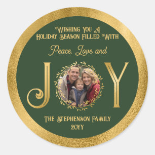 Adesivo Desejando-lhe o Natal, a paz, o amor e a alegria