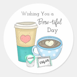 Adesivo Desejando-lhe um dia bonito | Café