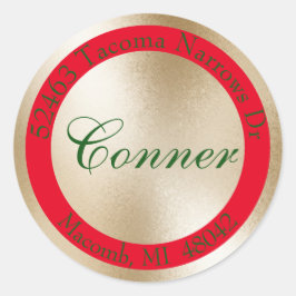 Adesivo Desejando-lhe um endereço de retorno vermelho, Dou