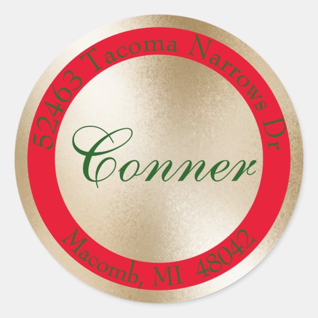 Adesivo Desejando-lhe um endereço de retorno vermelho, Dou (Frente)