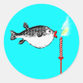 Adesivo Desejo de aniversário engraçado peixe