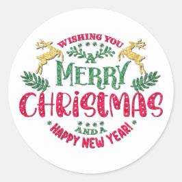 Adesivo Desejo-lhe um Feliz Natal e um Feliz ano novo