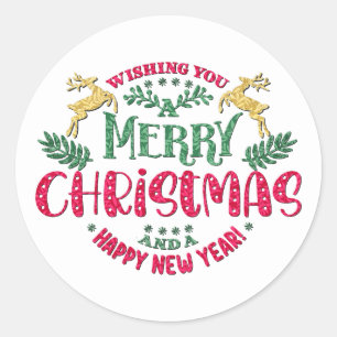 Adesivo Desejo-lhe um Feliz Natal e um Feliz ano novo
