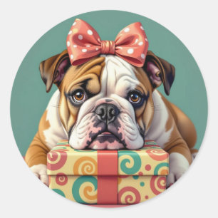 Adesivo Desejo-te um Aniversário para ti   Funny Bulldog