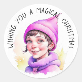 Adesivo Desejo-te um Elfo Vintage de Natal mágico