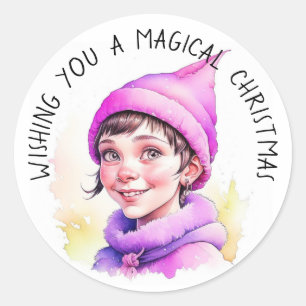 Adesivo Desejo-te um Elfo Vintage de Natal mágico