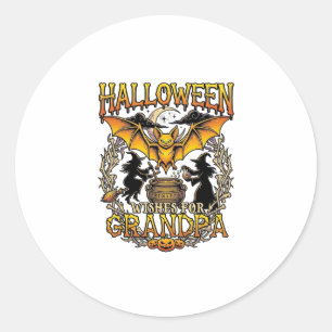 Adesivo Desejos de Halloween Vô Morcego Caldeirão de Bruxa