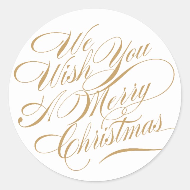 Adesivo Desejos de Natal | Dourado/Branco (Frente)