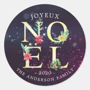 Adesivo Desejos do feliz ano novo do Feliz Natal de Joyeux