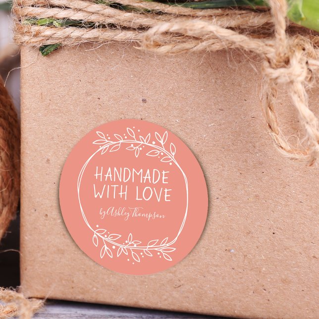 Adesivo Desenhado À Mão Com Amor Personalizado (Criador carregado)