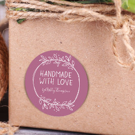 Adesivo Desenhado à Mão Feito à Mão Com Amor Personalizado