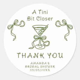 Adesivo Desenhar Martini Obrigado Chuveiro de Noiva 