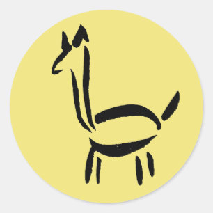 Adesivo Desenho à Pincel Llama Alpaca Cavalo Animal