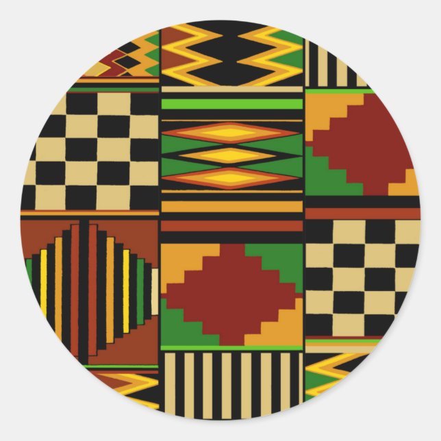 Adesivo Desenho Africano de Tecido Kente Real (Frente)