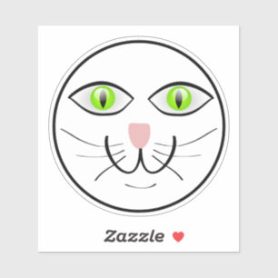 Adesivo Desenho Animado Cara Engraçada Gato-29034