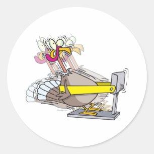 Adesivo desenho animado da dieta de ação de graças à turqu