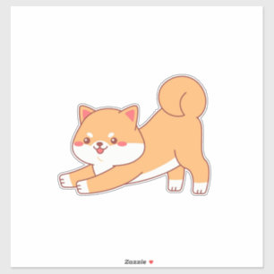 Adesivo desenho animado do shiba inu