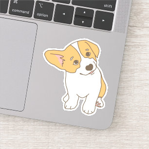 Adesivo Desenho armado adorável do Corgi de Galês da