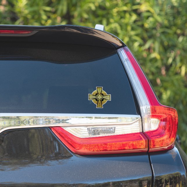 Adesivo Desenho celta entrelaçado, trançado, nó, cruz (Lado do carro)