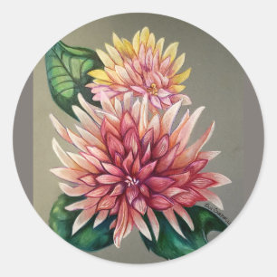 Adesivo Desenho Chrysanthemum Japonês Rosa-Flor