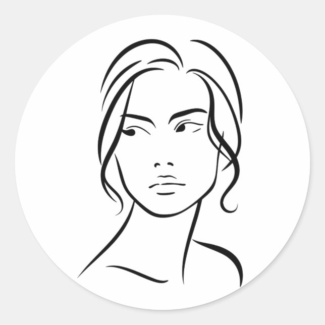 Adesivo Desenho da face de uma mulher de linha 4 (Frente)