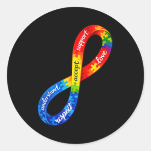 Adesivo Desenho da fita do infinito do autismo uma neurodi