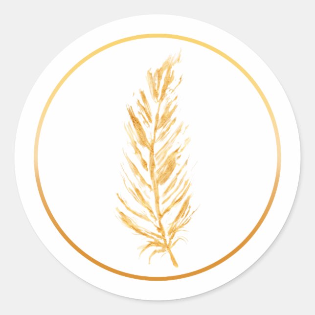 Adesivo Desenho da pena de cor amarela (Frente)