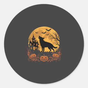 Adesivo Desenho de abóbora da lua de Halloween do Pastor A