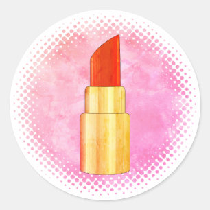 Adesivo Desenho de batom vermelho arte impressa em estilo 