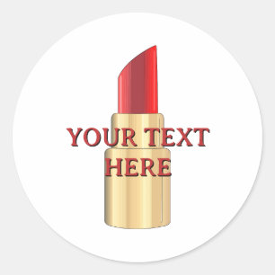 Adesivo Desenho de batom vermelho Arte Texto personalizado