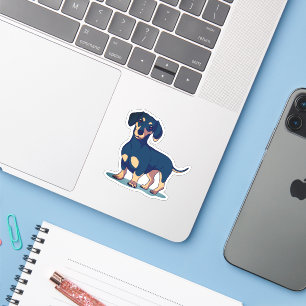 Adesivo Desenho de cachorro Dachshund preto legal