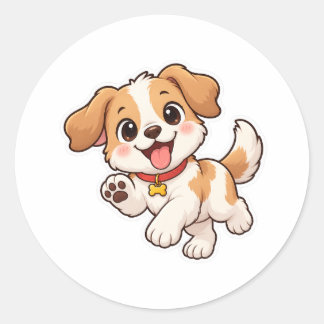 Adesivo Desenho de Cachorro de Desenho Animado Divertido