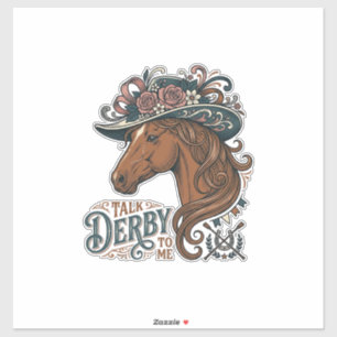 Adesivo Desenho de Camisa de Chapéu Floral de Cavalo Derby