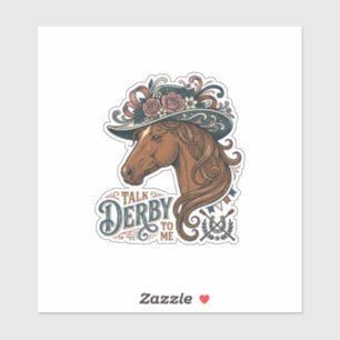 Adesivo Desenho de Camisa de Chapéu Floral de Cavalo Derby