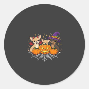 Adesivo Desenho de Cão Bruxa Abóbora de Halloween Chihuahu